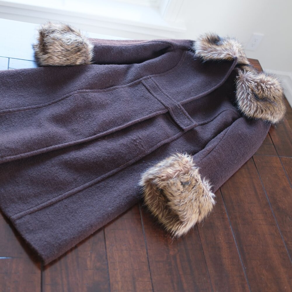 Classic vintage long coat with trim